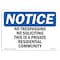 Signmission Sign, 12" H, 18" W, Rigid Plastic, No Trespassing No Soliciting This Is A Private Sign, Landscape OS-NS-P-1218-L-14944 - alternate 1
